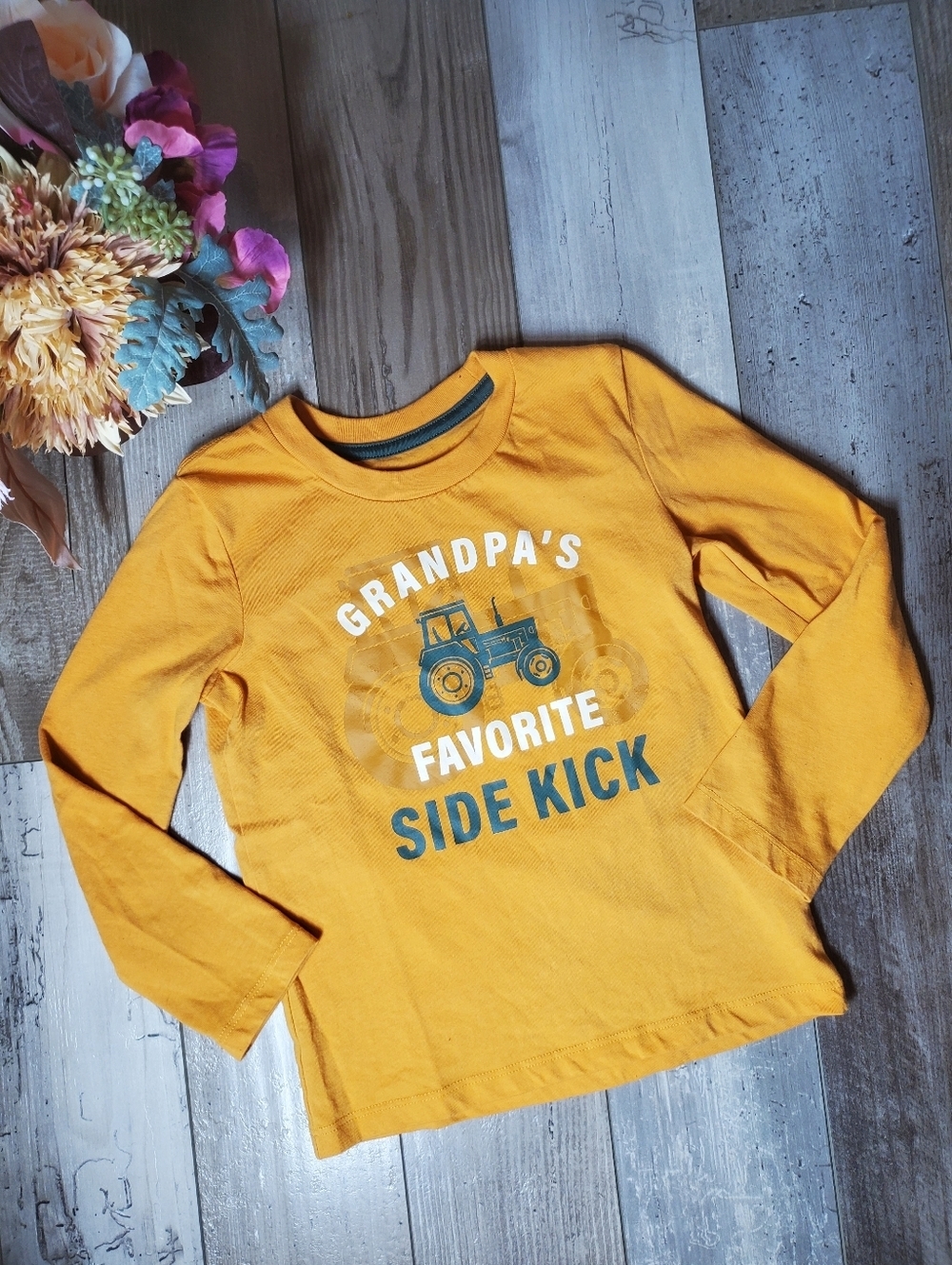 Falls Creek Kids Orange Grandpa's Favorite Sidekick Graphic Tee Size 5T Toddler